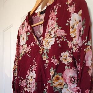 Floral quarter sleeve blouse